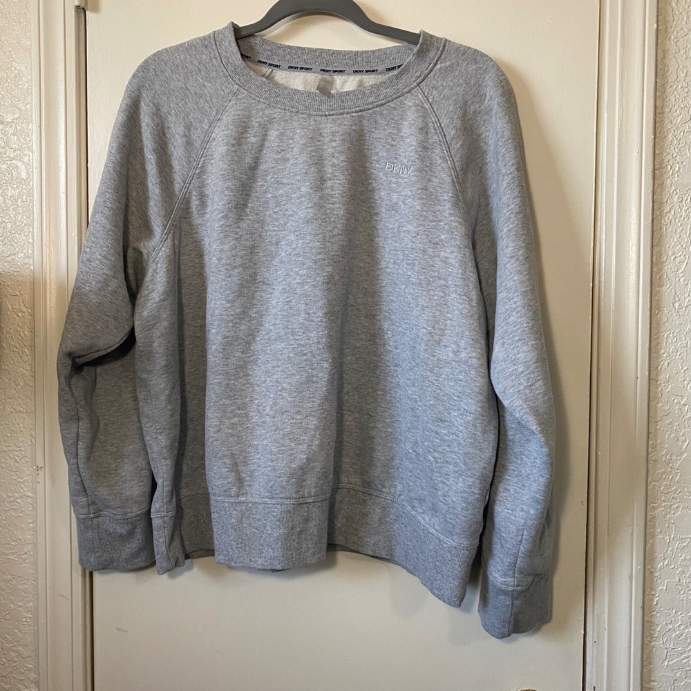 DKNY Sport Sweatshirt‎ Womens XL Gray Pullover Long Sleeve Athleisure Casual